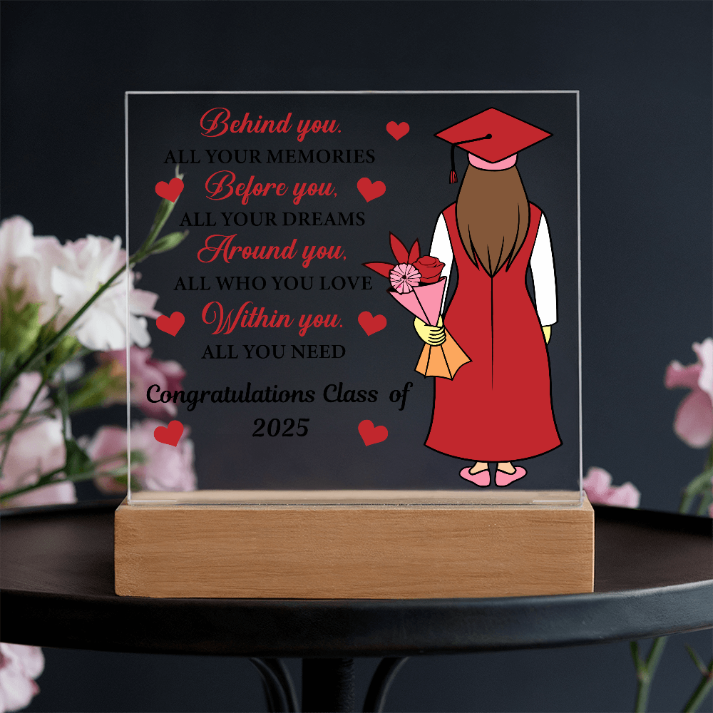 Behind You, Before You, Around You, Within You-Printed Square Acrylic Plaque