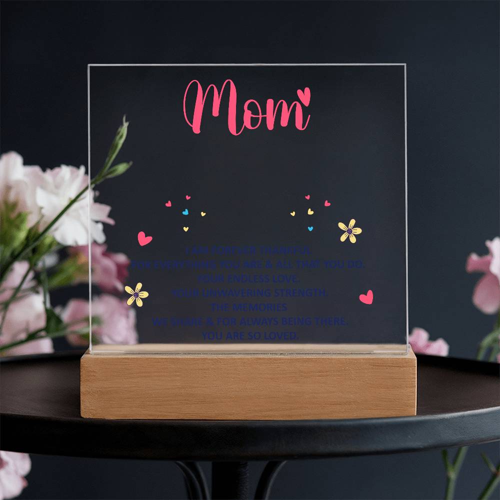 Keepsake Acrylic Bundle - MOM - I am forever thankful-Printed Square Acrylic Plaque