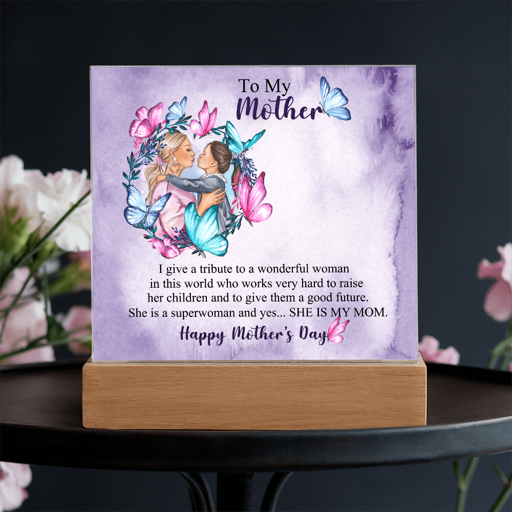 A Daughter's Tribute to Her First Hero-Printed Square Acrylic Plaque