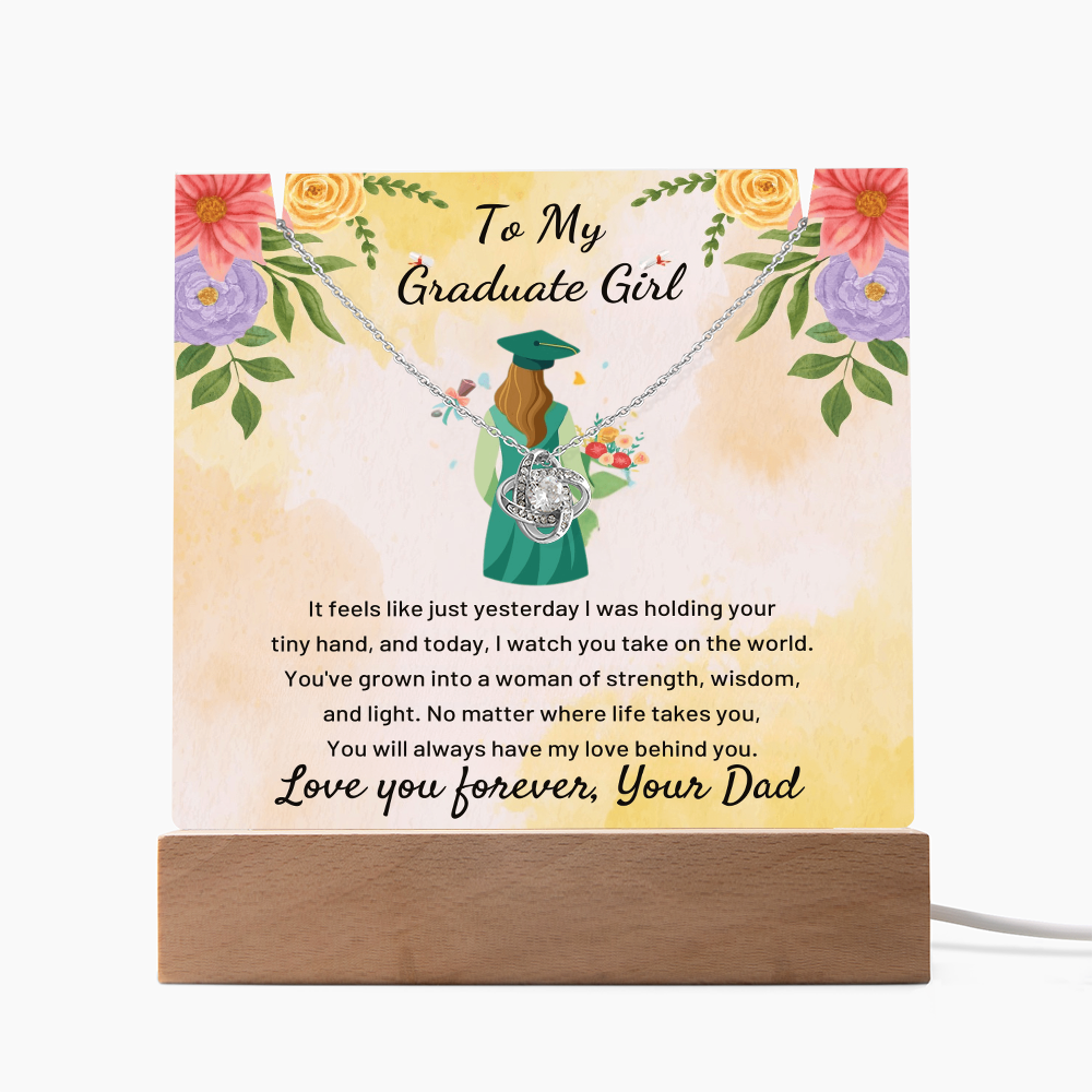 A Father's Heartfelt Pride: To My Graduate Girl-Keepsake Acrylic Bundle