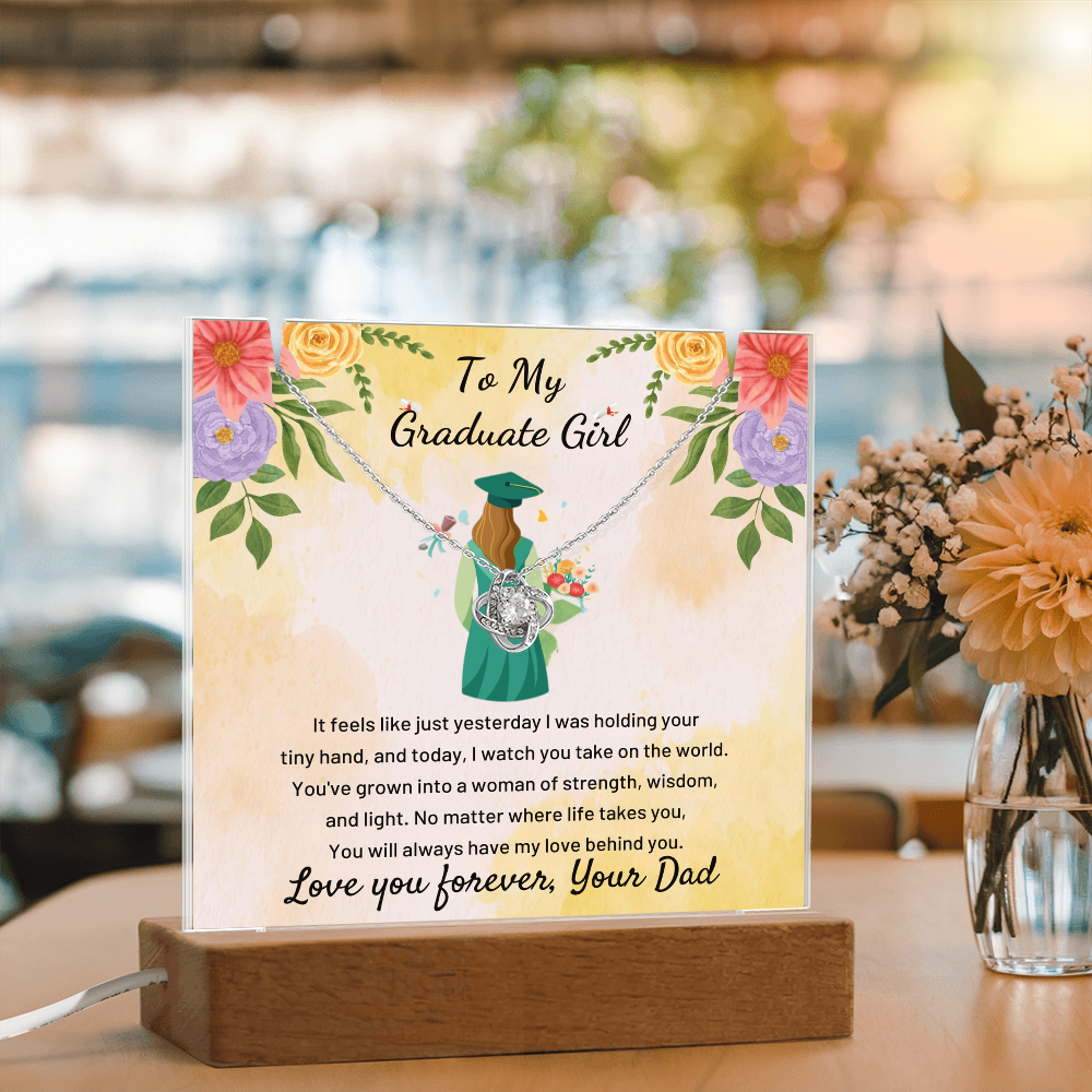 A Father's Heartfelt Pride: To My Graduate Girl-Keepsake Acrylic Bundle