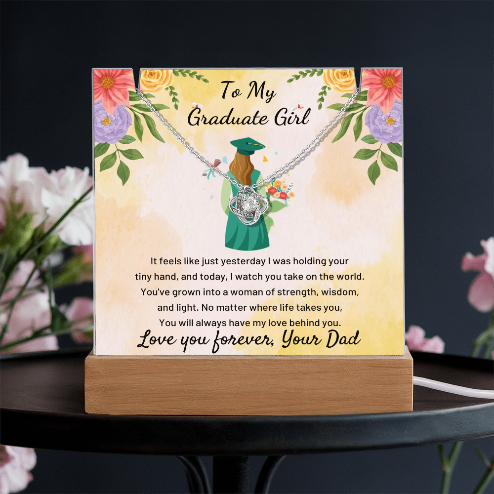 A Father's Heartfelt Pride: To My Graduate Girl-Keepsake Acrylic Bundle