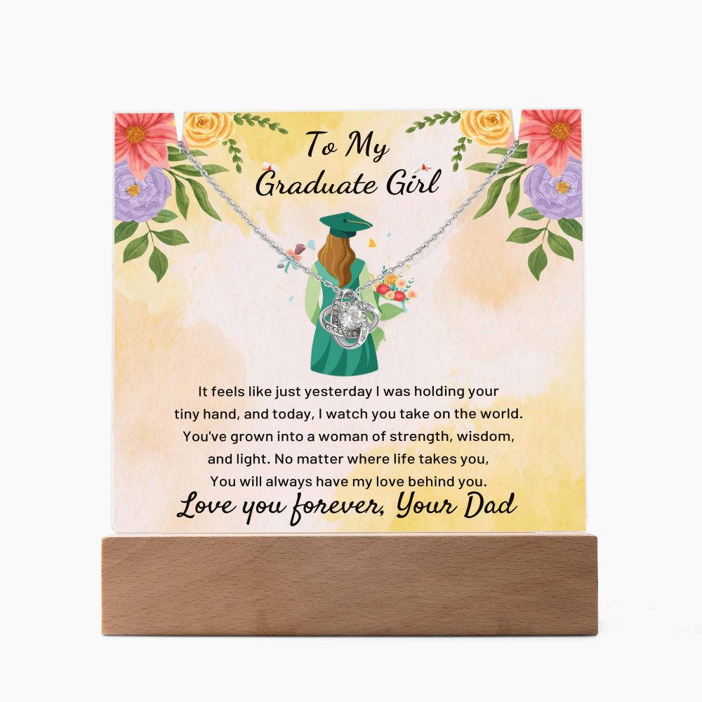 A Father's Heartfelt Pride: To My Graduate Girl-Keepsake Acrylic Bundle