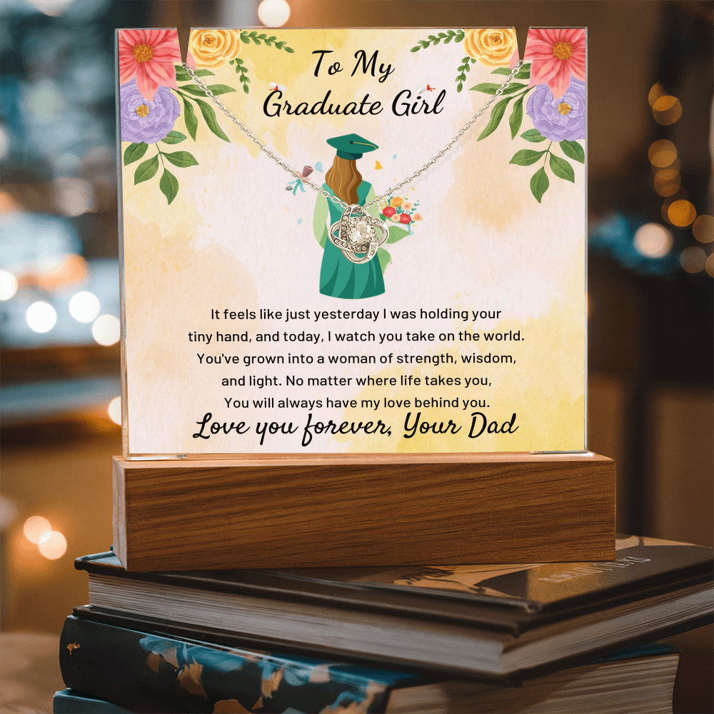 A Father's Heartfelt Pride: To My Graduate Girl-Keepsake Acrylic Bundle