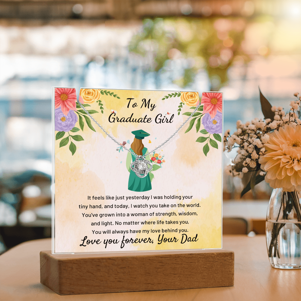 A Father's Heartfelt Pride: To My Graduate Girl-Keepsake Acrylic Bundle