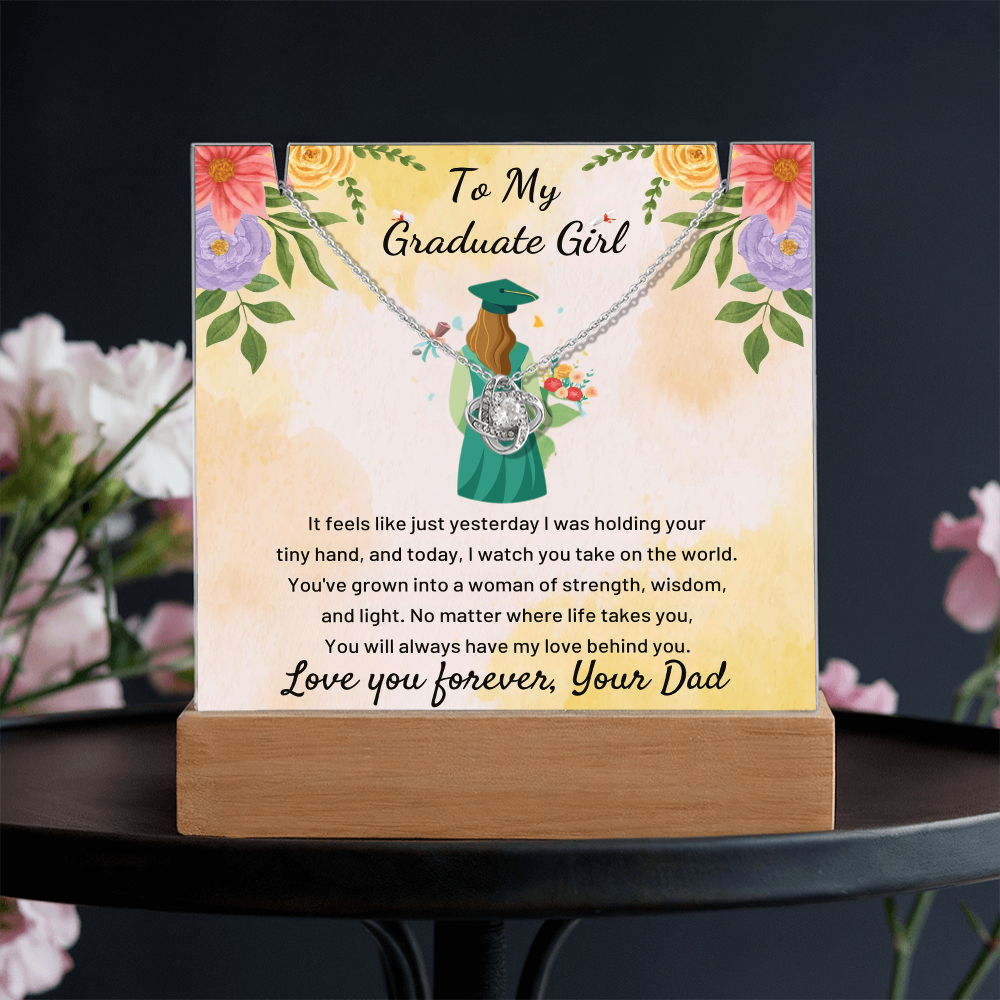 A Father's Heartfelt Pride: To My Graduate Girl-Keepsake Acrylic Bundle