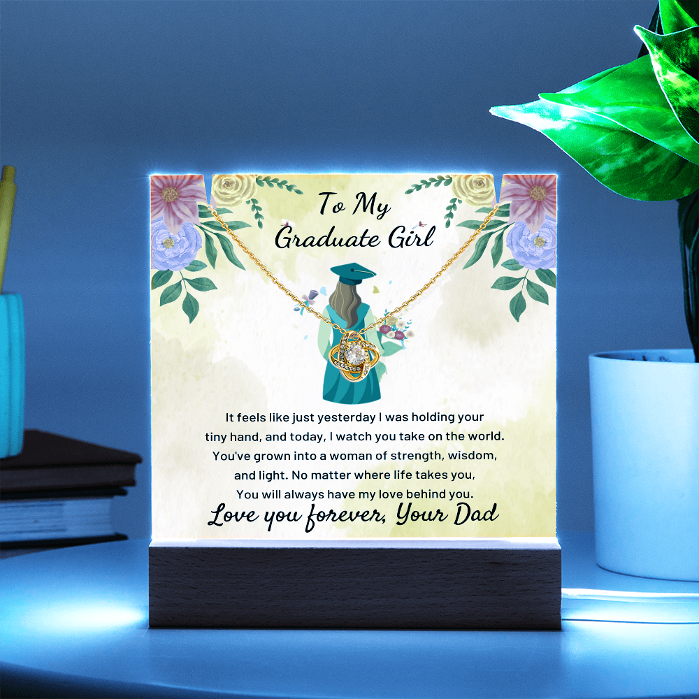 A Father's Heartfelt Pride: To My Graduate Girl-Keepsake Acrylic Bundle
