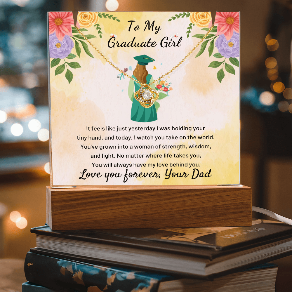 A Father's Heartfelt Pride: To My Graduate Girl-Keepsake Acrylic Bundle