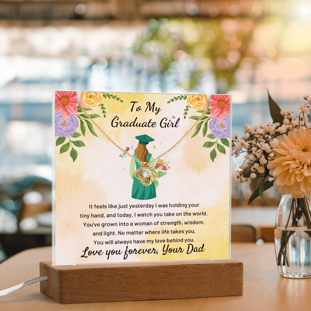 A Father's Heartfelt Pride: To My Graduate Girl-Keepsake Acrylic Bundle