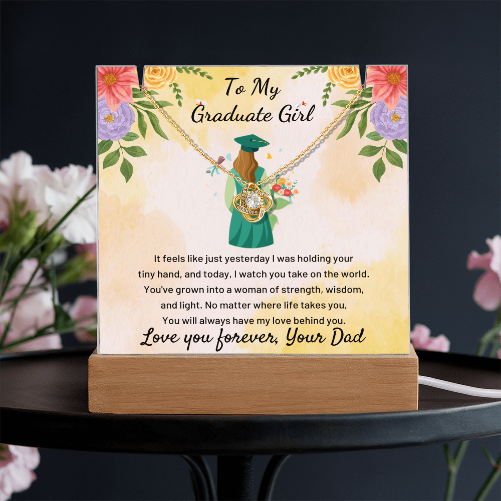 A Father's Heartfelt Pride: To My Graduate Girl-Keepsake Acrylic Bundle