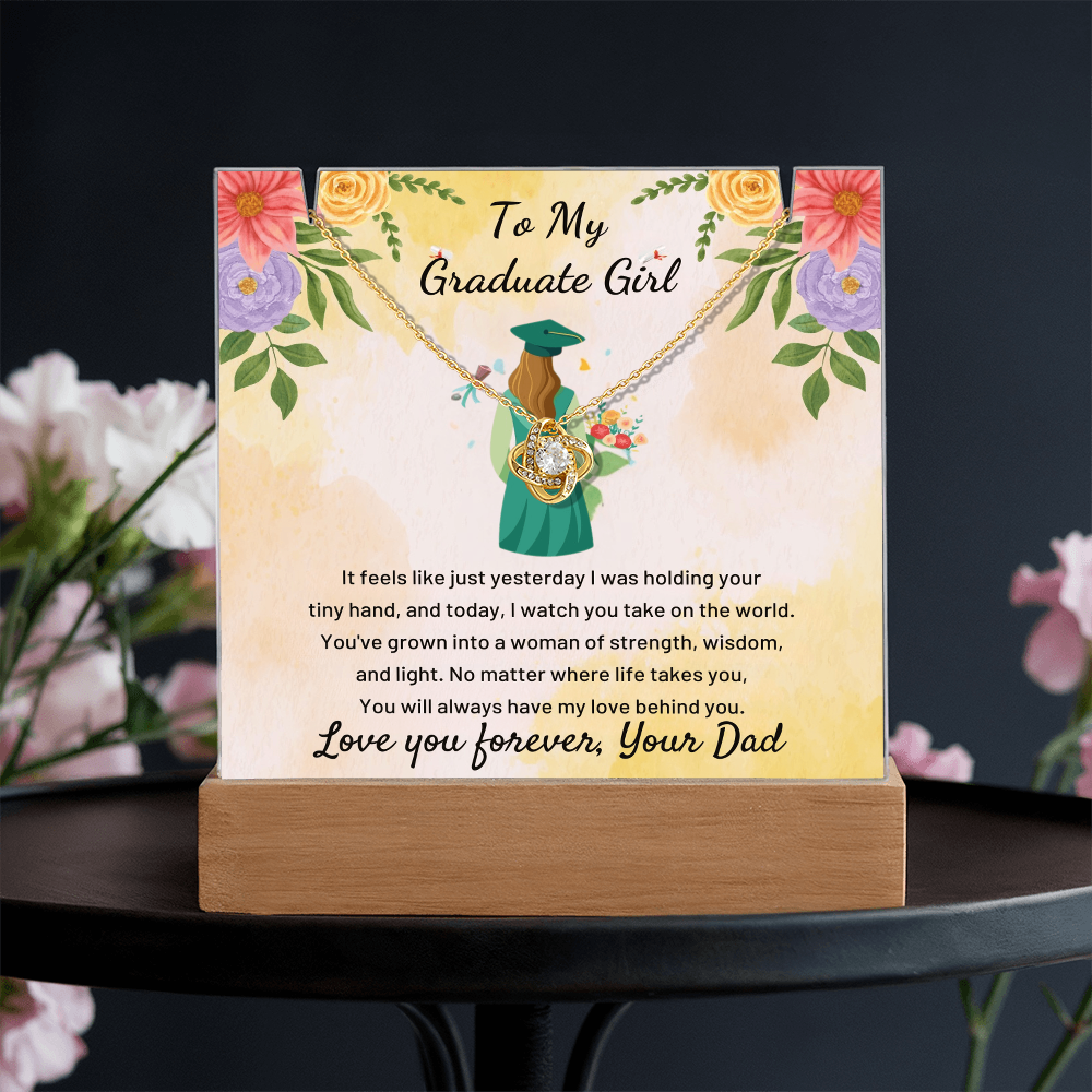 A Father's Heartfelt Pride: To My Graduate Girl-Keepsake Acrylic Bundle