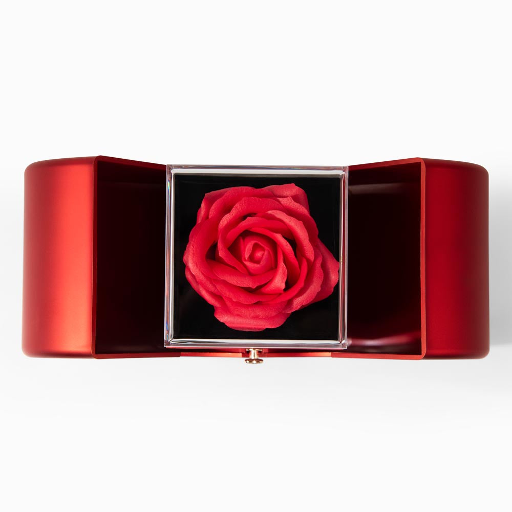 What I Am With You - Love Knot Necklace w/ Red Heart Rose Box