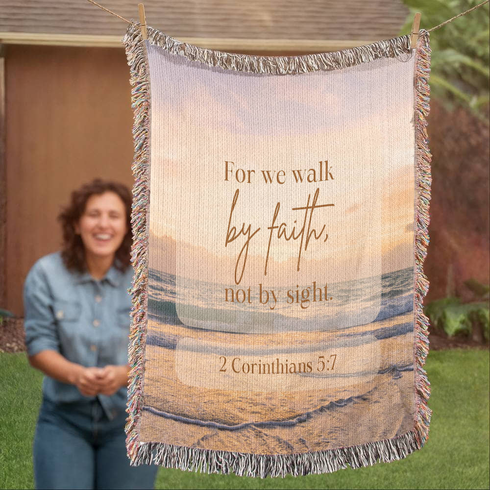 Anchored in Faith, Guided by Grace-Heirloom Artwork Woven Blanket