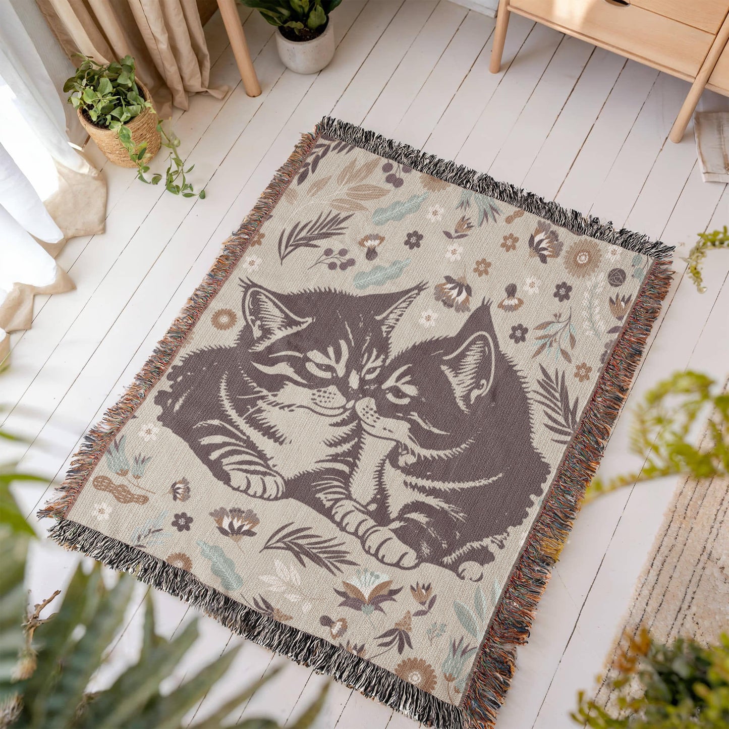 Snuggling Kitties - Woven Blanket