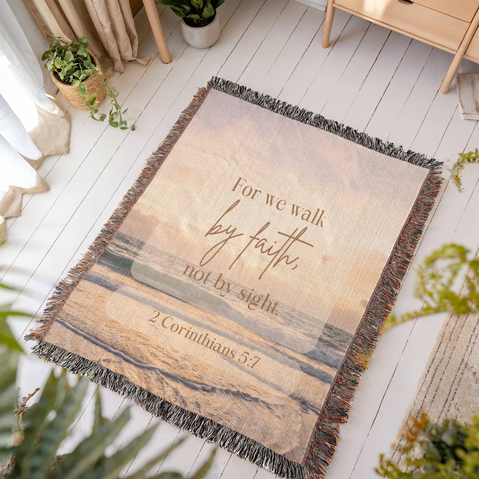 Anchored in Faith, Guided by Grace-Heirloom Artwork Woven Blanket