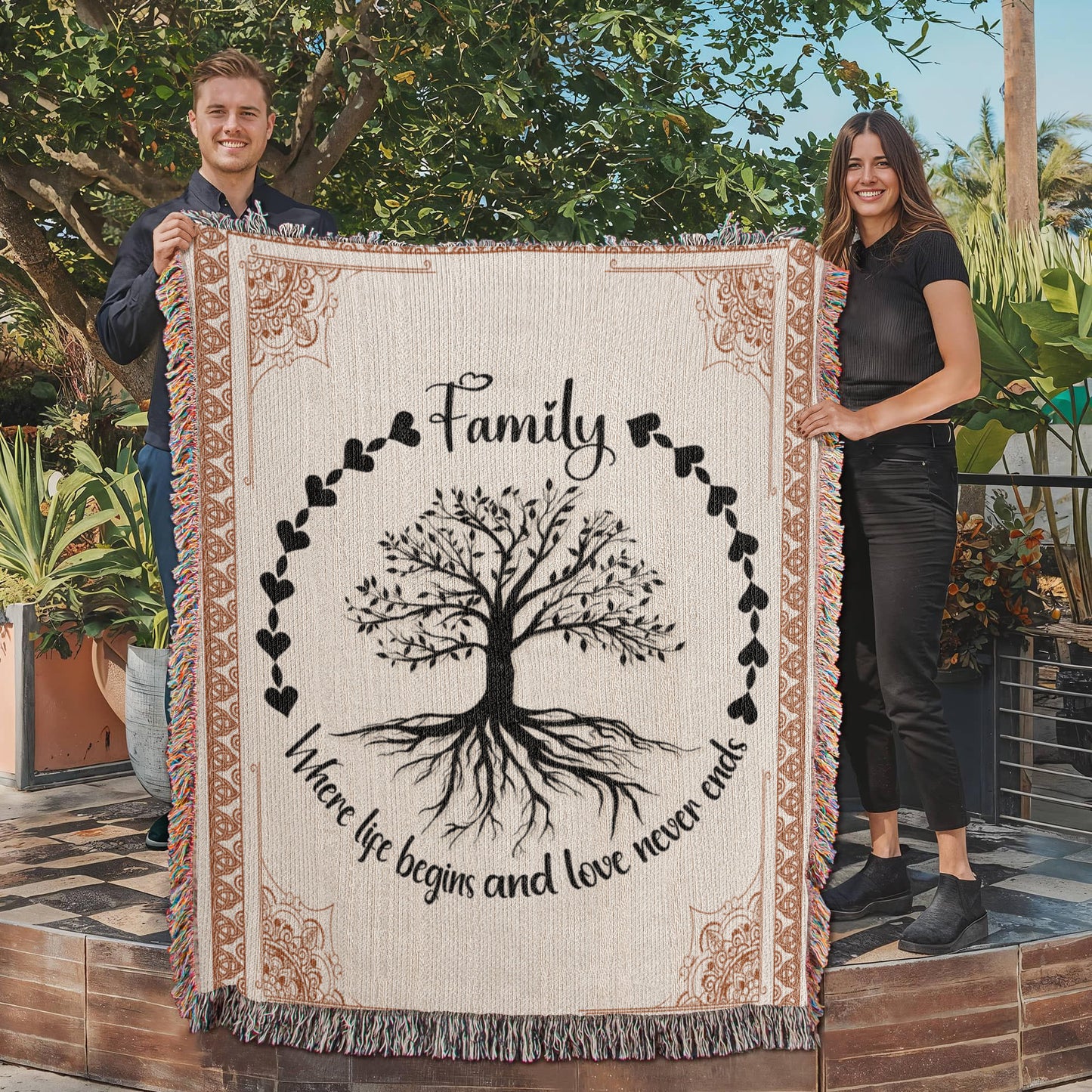 Family Roots, Celtic Tree Woven Blanket