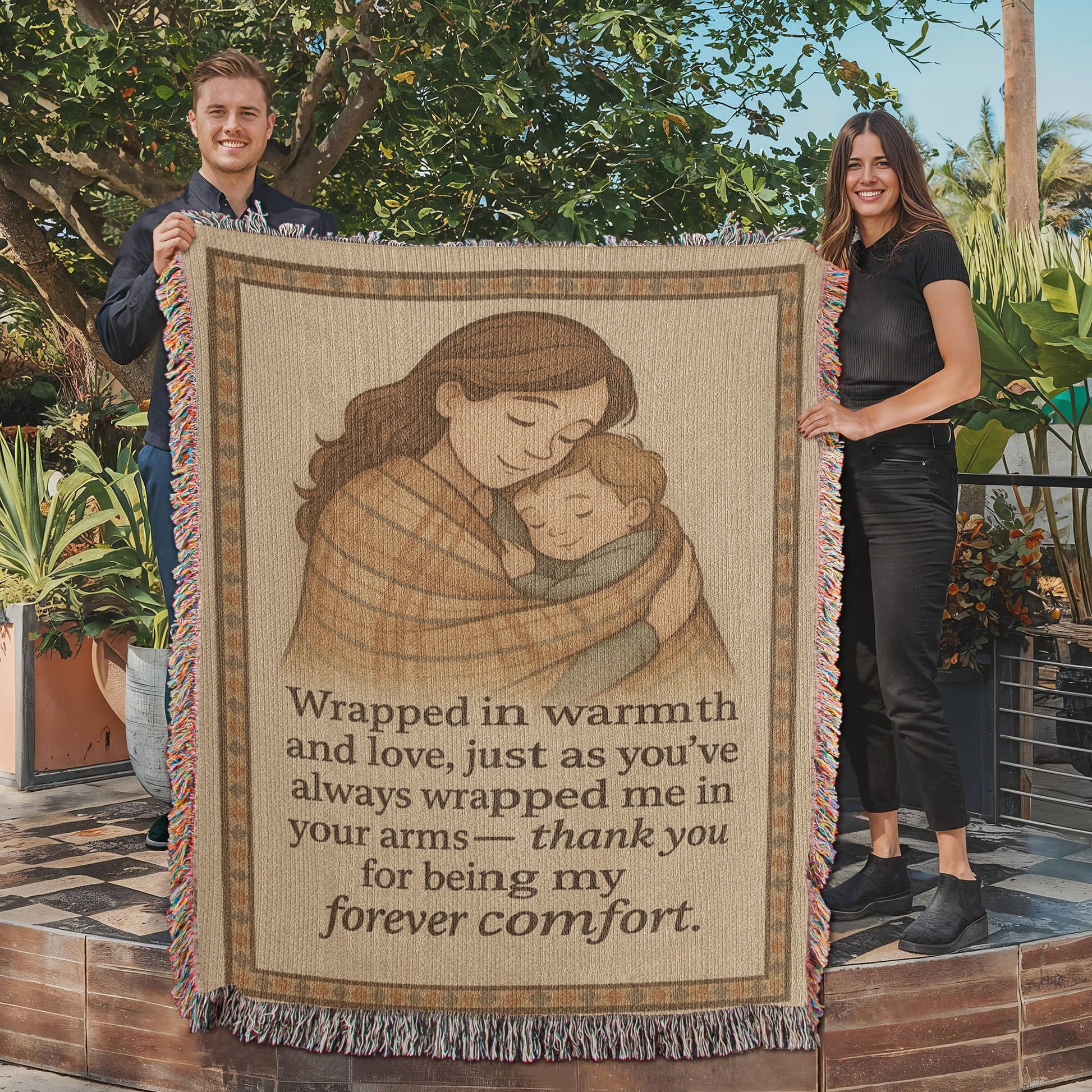Forever Comfort: Wrapped in a Mother's Love-Heirloom Artwork Woven Blanket