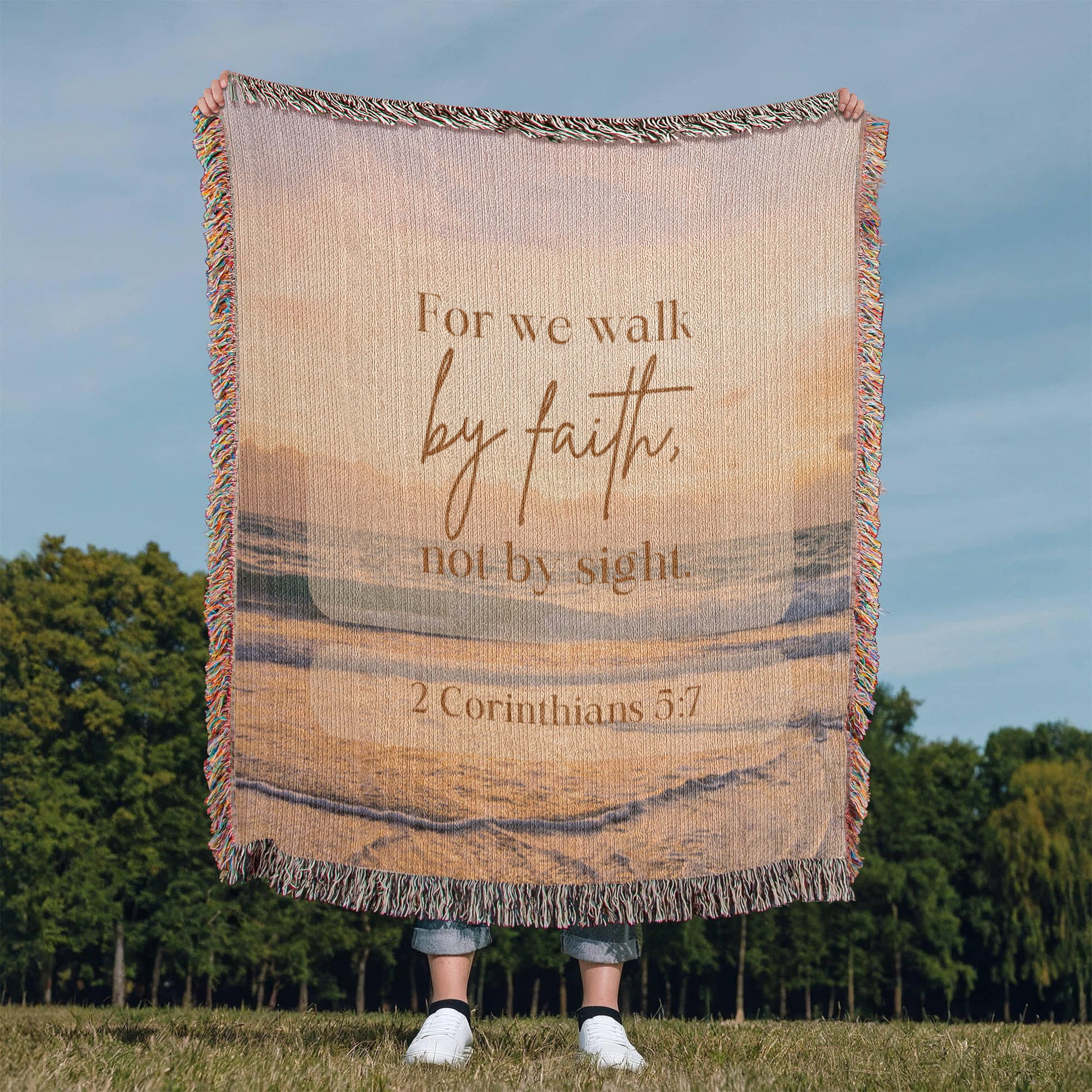 Anchored in Faith, Guided by Grace-Heirloom Artwork Woven Blanket