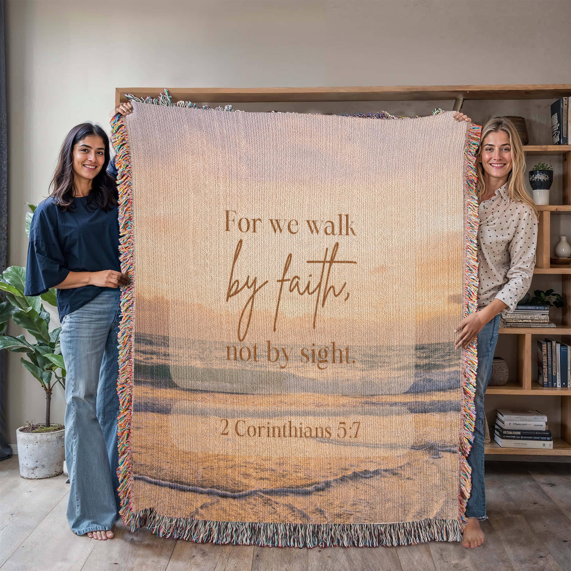 Anchored in Faith, Guided by Grace-Heirloom Artwork Woven Blanket