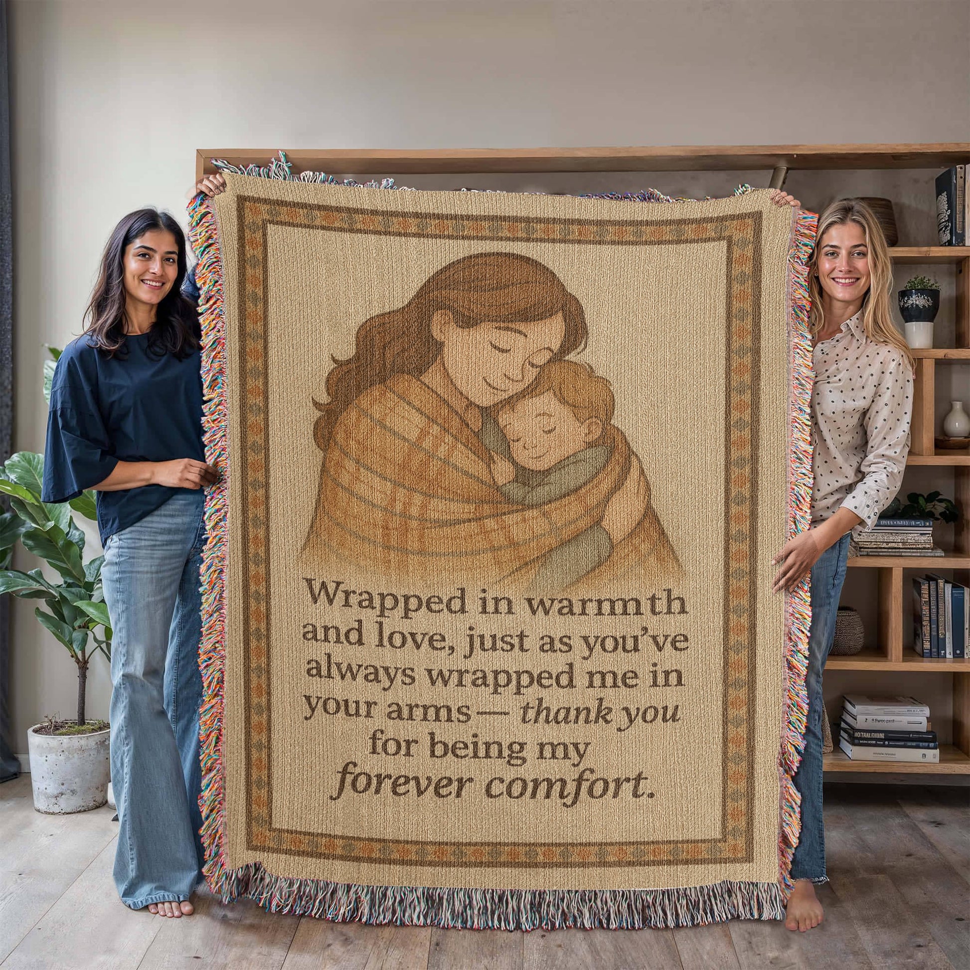 Forever Comfort: Wrapped in a Mother's Love-Heirloom Artwork Woven Blanket