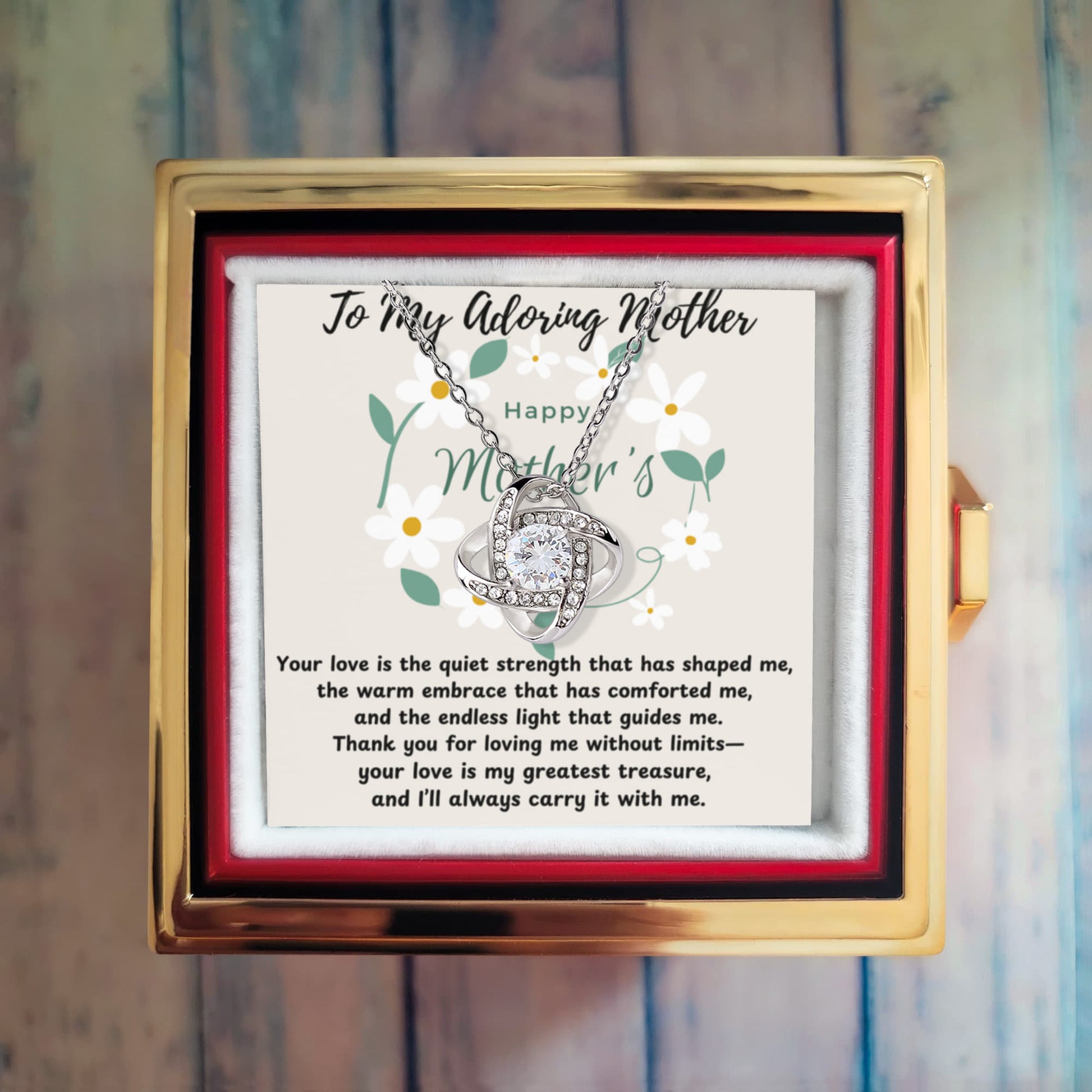 Quiet Strength: A Floral Tribute to Mom-Happy Mother's Day-Love Knot Necklace