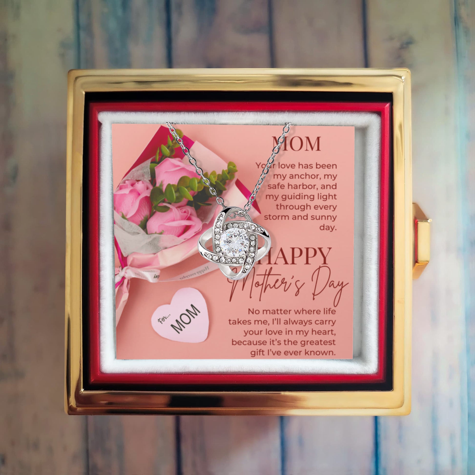 Harbor of My Heart: A Bouquet of Gratitude-Happy Mother's Day-Love Knot Necklace