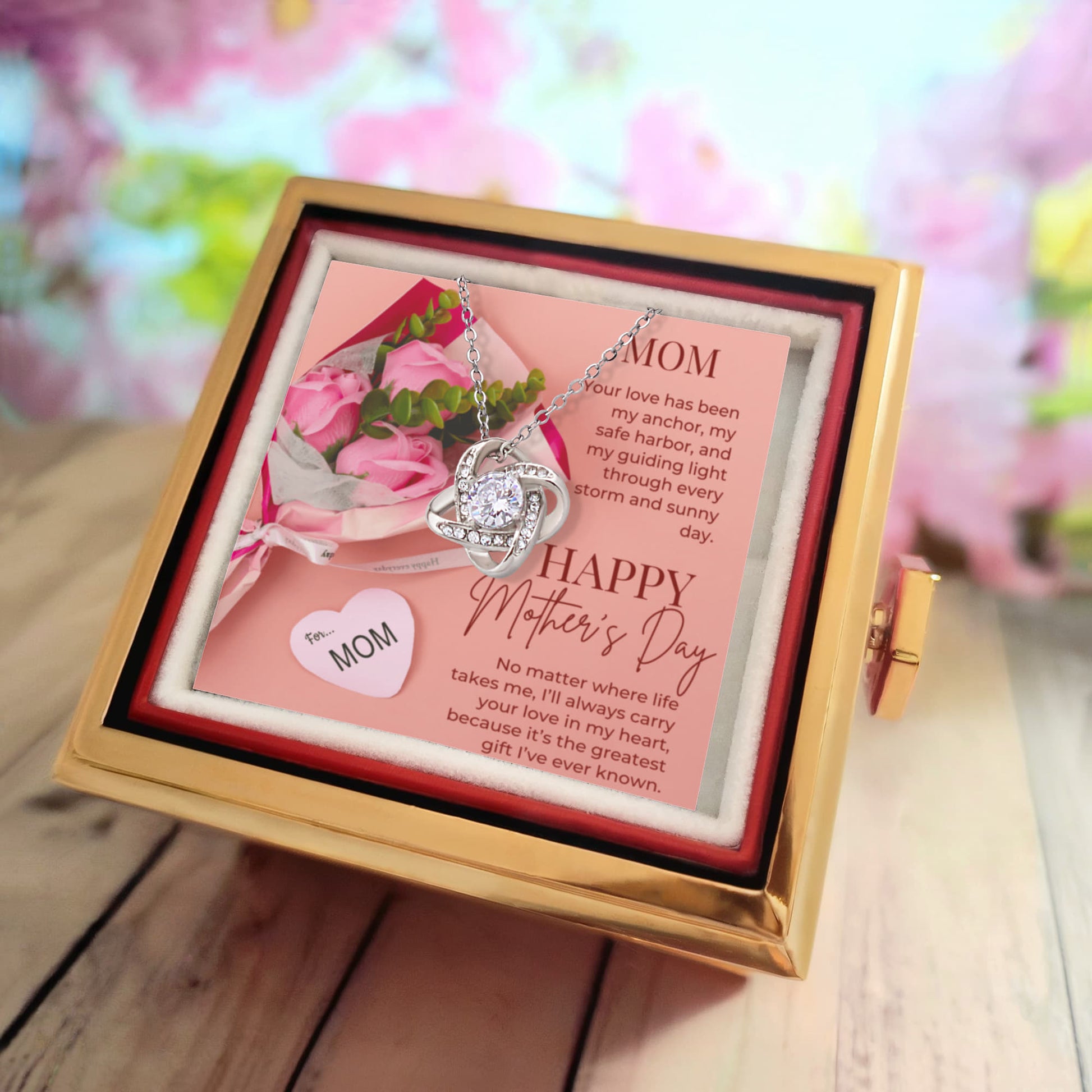 Harbor of My Heart: A Bouquet of Gratitude-Happy Mother's Day-Love Knot Necklace