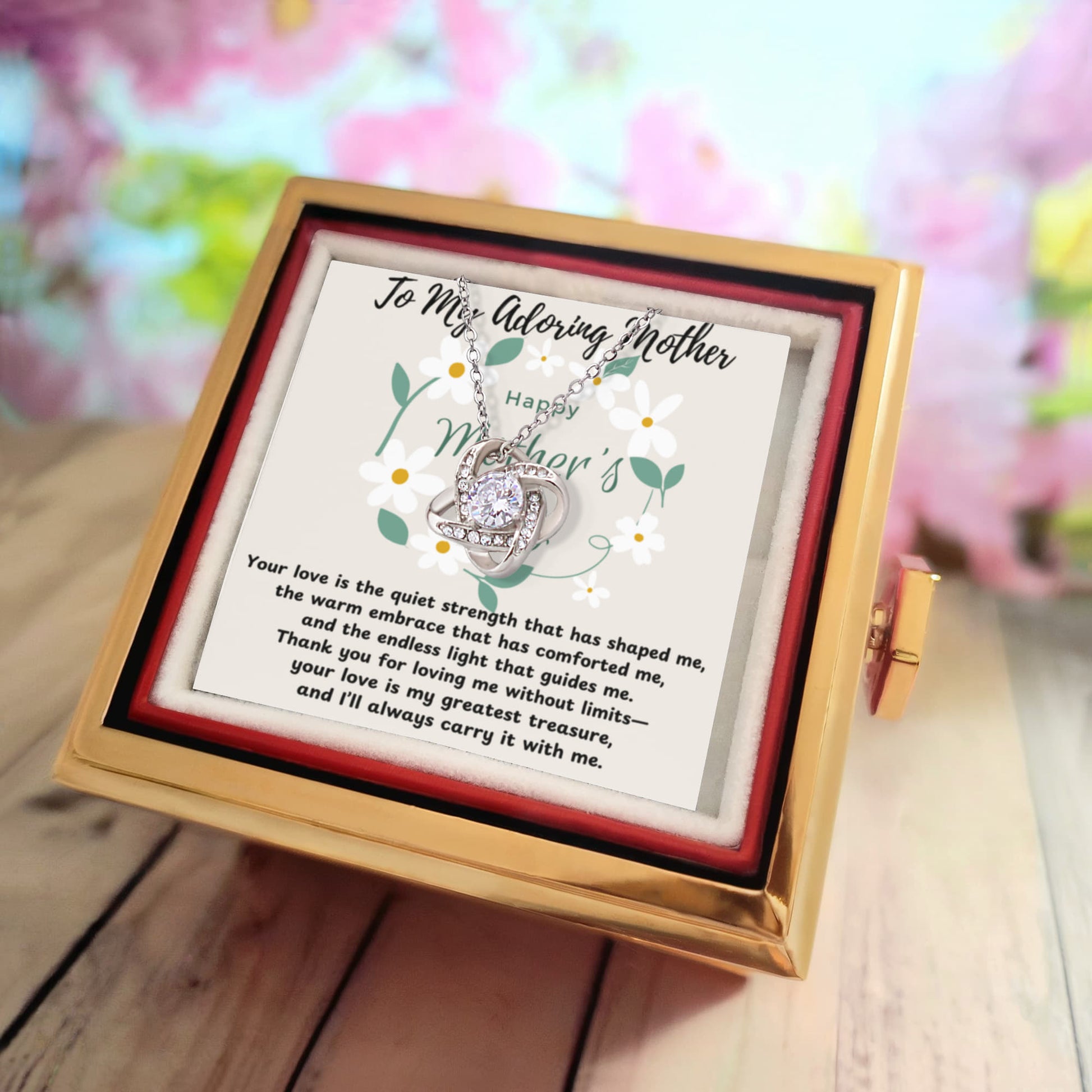 Quiet Strength: A Floral Tribute to Mom-Happy Mother's Day-Love Knot Necklace