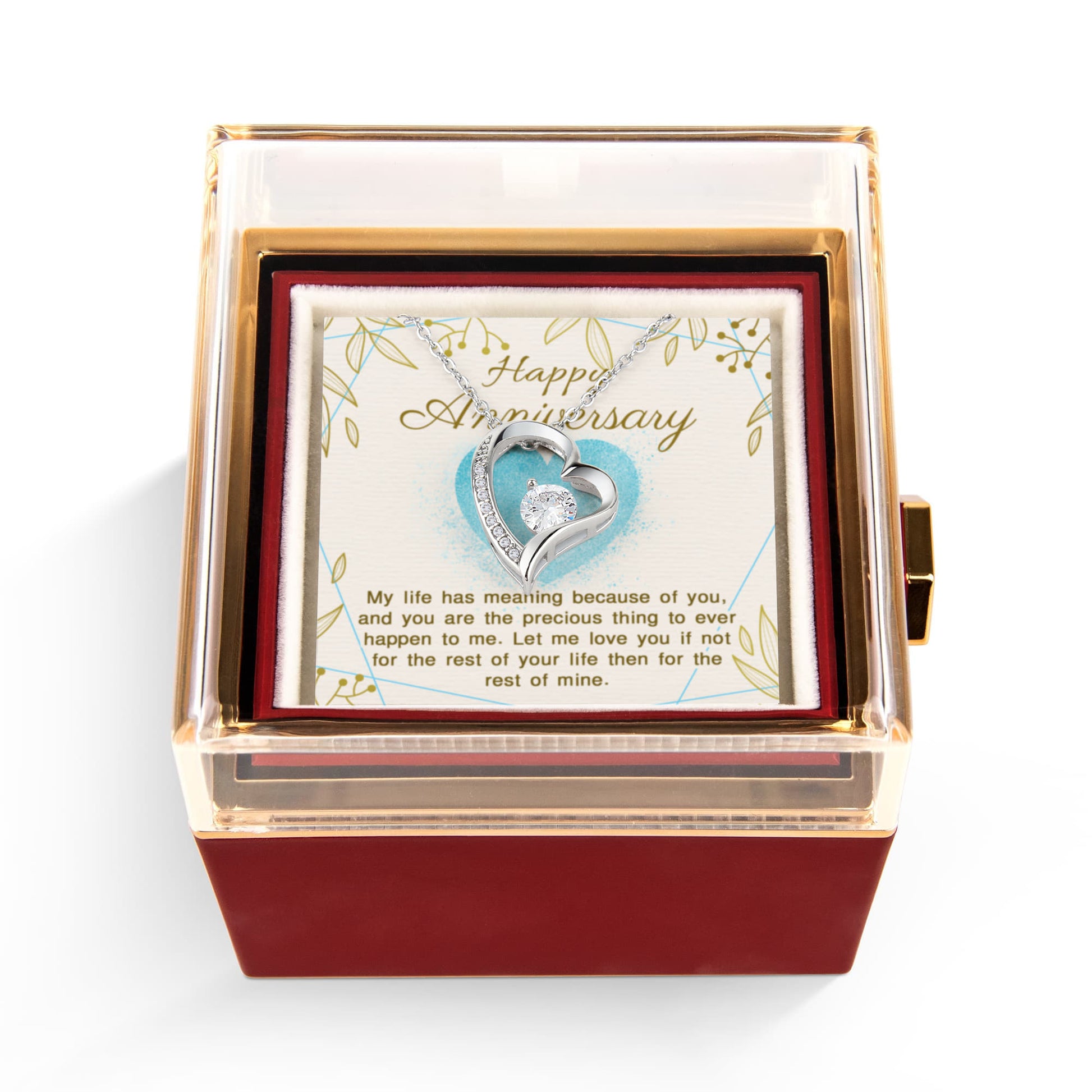 Forever Yours — Happy Anniversary Keepsake - Forever Love w/ Rotating Rose Giftbox