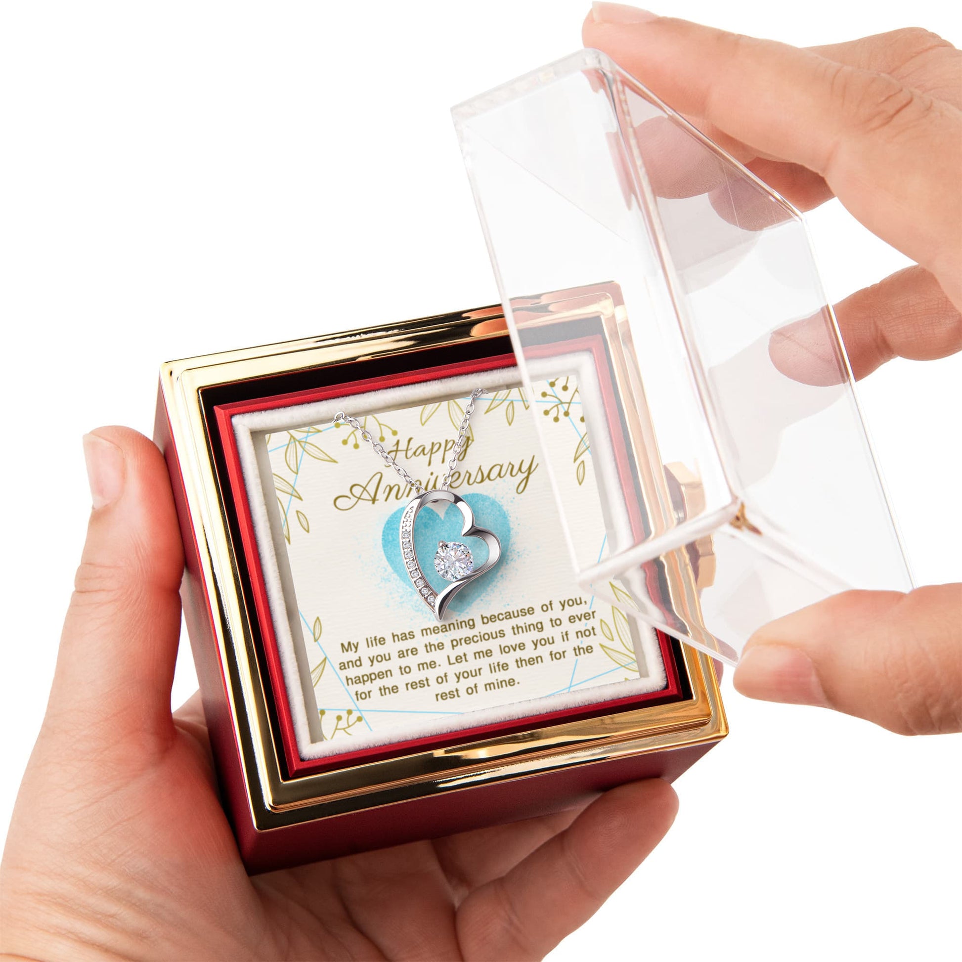 Forever Yours — Happy Anniversary Keepsake - Forever Love w/ Rotating Rose Giftbox
