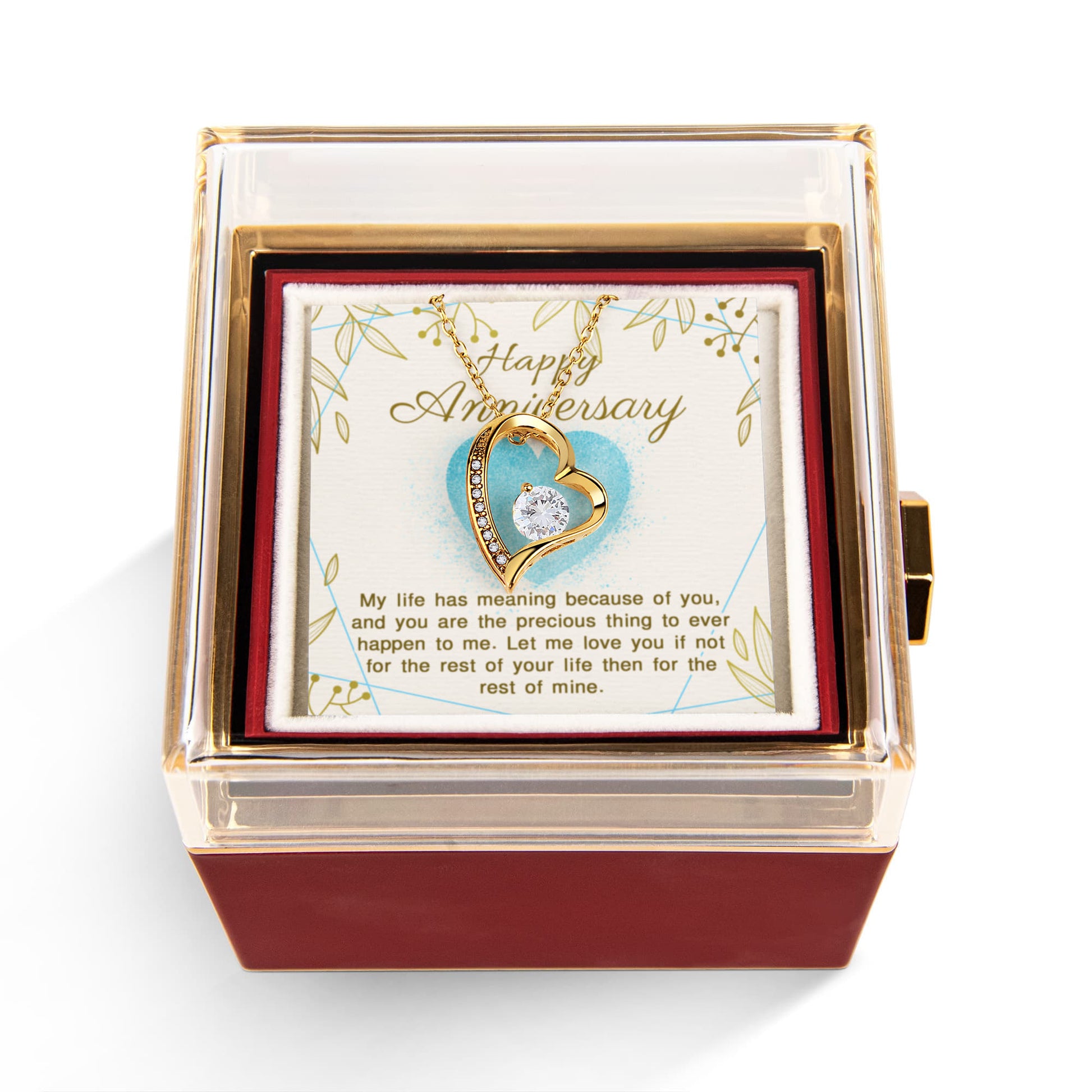 Forever Yours — Happy Anniversary Keepsake - Forever Love w/ Rotating Rose Giftbox