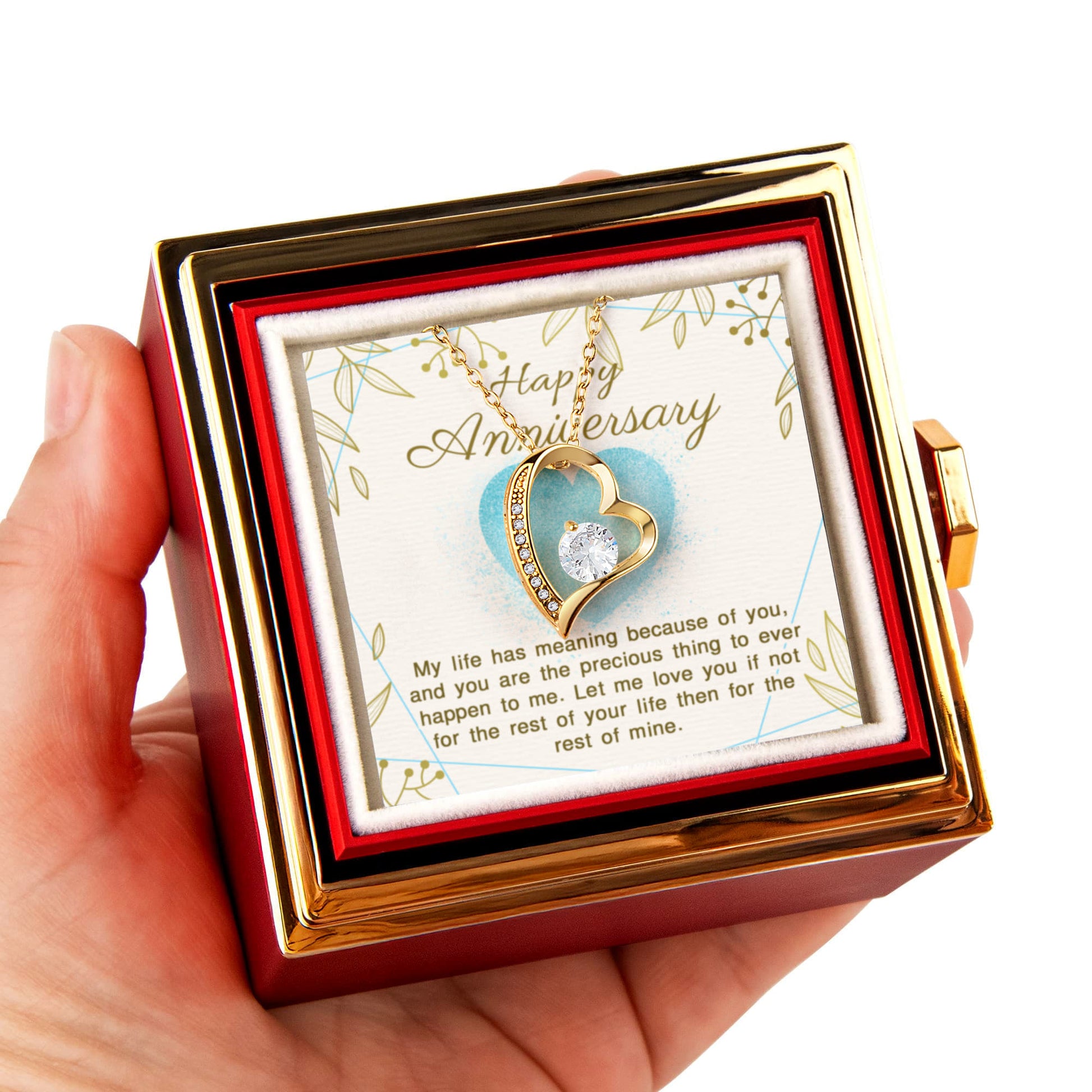 Forever Yours — Happy Anniversary Keepsake - Forever Love w/ Rotating Rose Giftbox