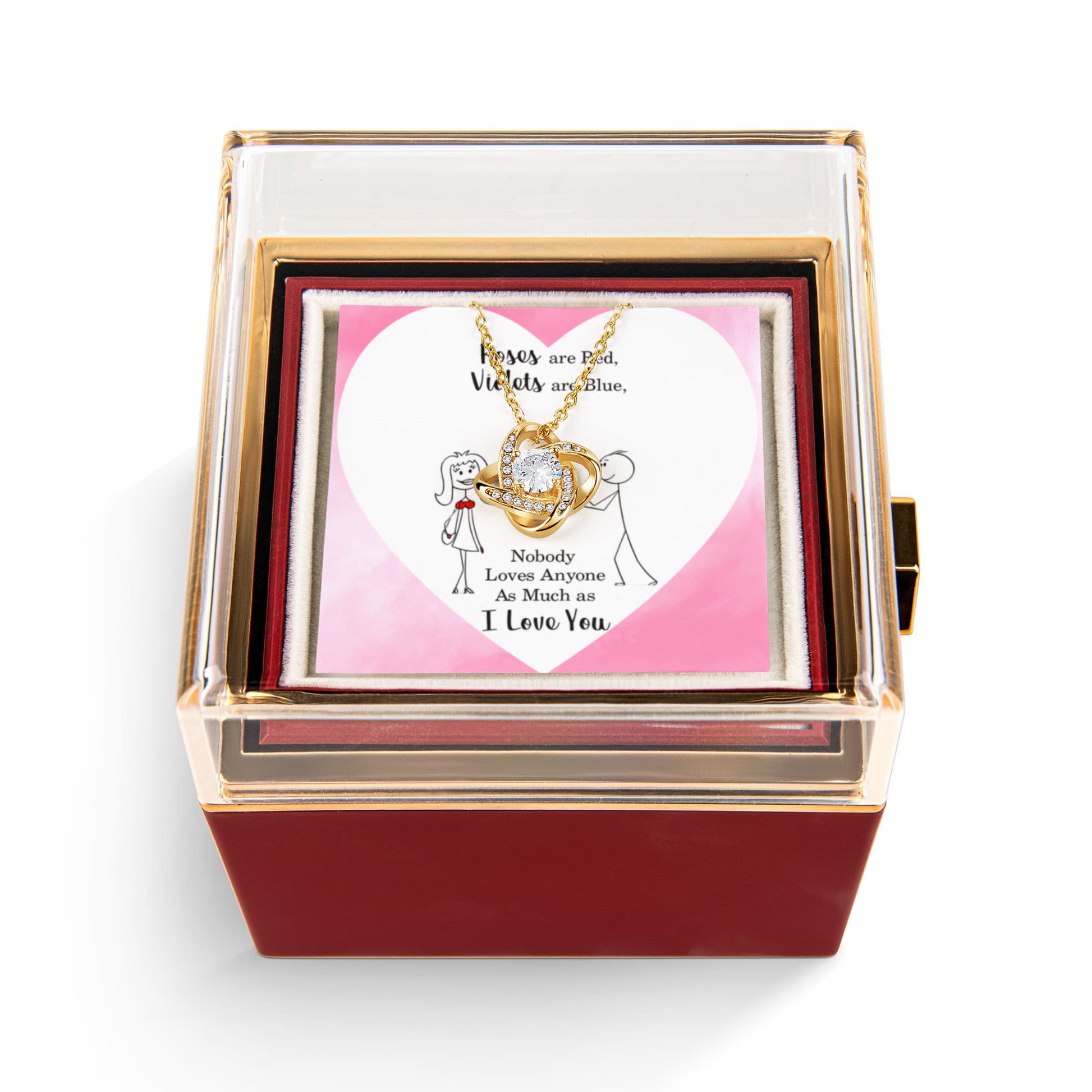 Heart-Shaped Promise - Love Knot w/ Rotating Rose Giftbox