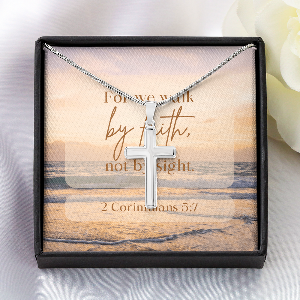 Anchored in Faith, Guided by Grace-Women's Artisan-crafted Stainless Steel Cross Necklace