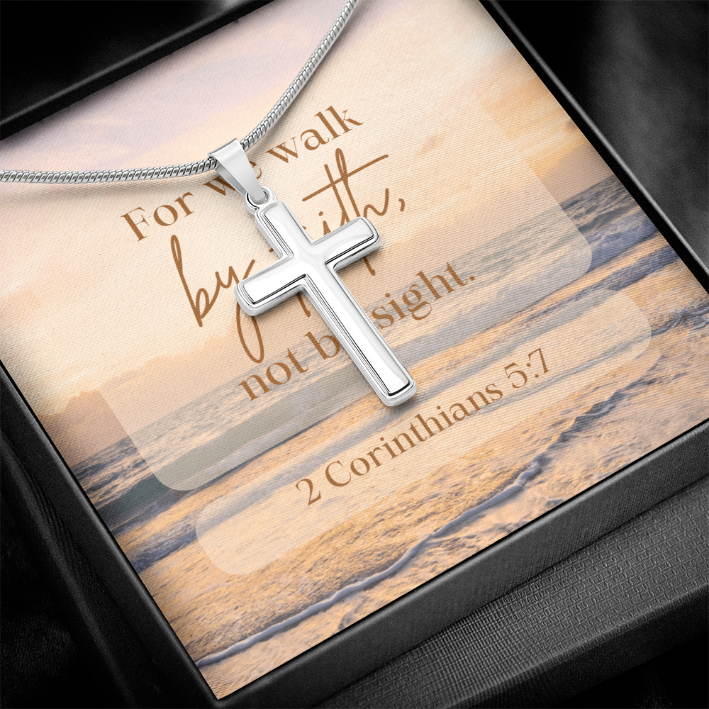 Anchored in Faith, Guided by Grace-Women's Artisan-crafted Stainless Steel Cross Necklace