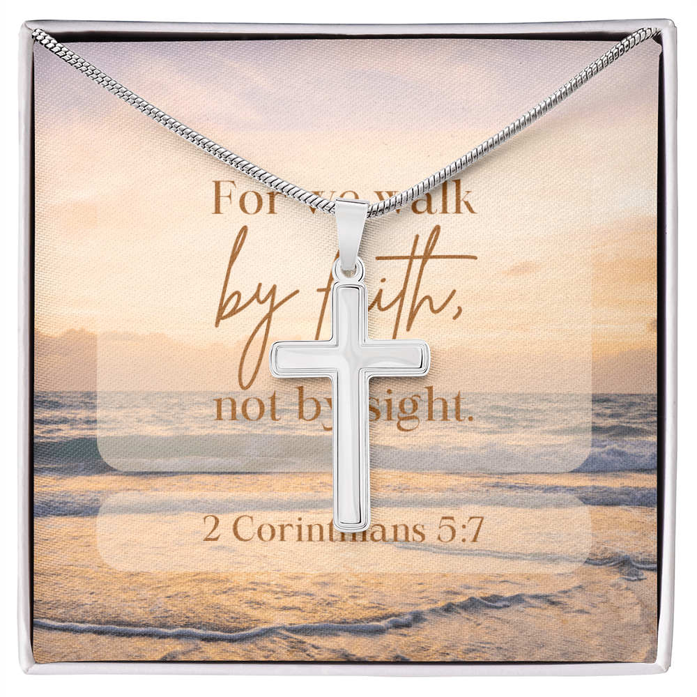 Anchored in Faith, Guided by Grace-Women's Artisan-crafted Stainless Steel Cross Necklace