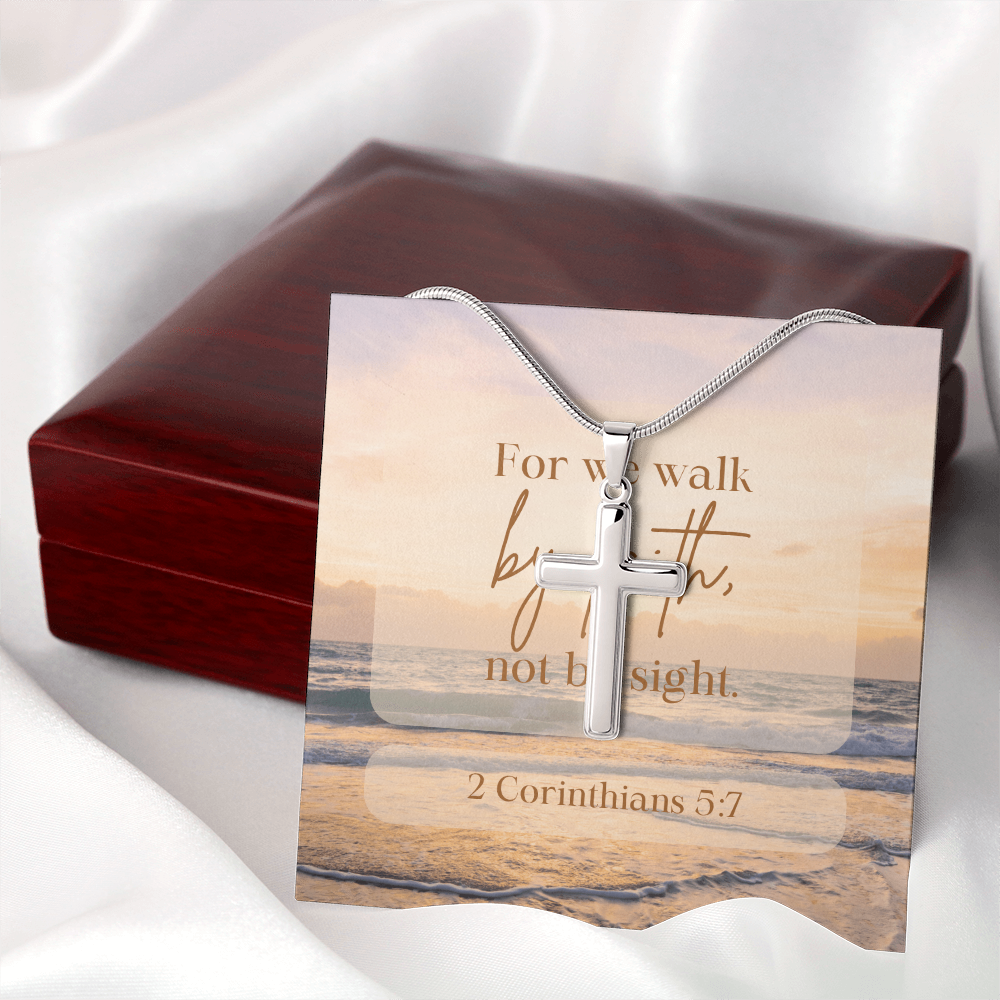 Anchored in Faith, Guided by Grace-Women's Artisan-crafted Stainless Steel Cross Necklace