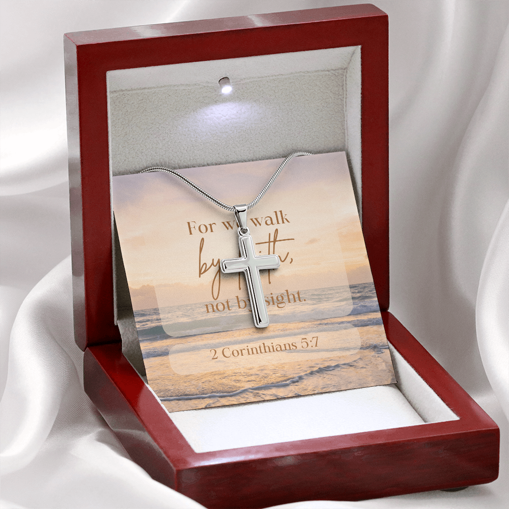 Anchored in Faith, Guided by Grace-Women's Artisan-crafted Stainless Steel Cross Necklace