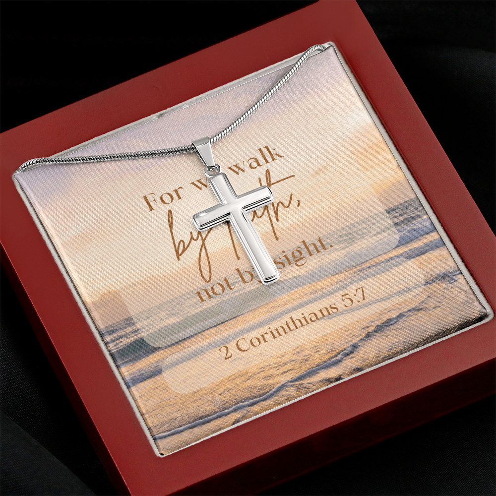 Anchored in Faith, Guided by Grace-Women's Artisan-crafted Stainless Steel Cross Necklace