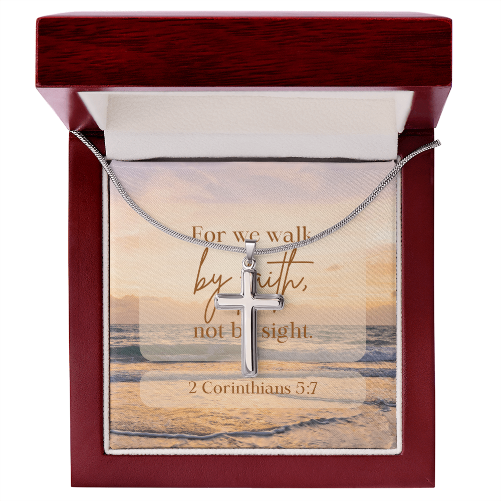 Anchored in Faith, Guided by Grace-Women's Artisan-crafted Stainless Steel Cross Necklace
