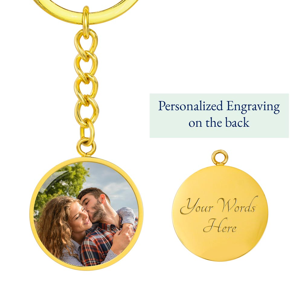 Mom-You are the Heart of our Family-Circle Photo Keychain
