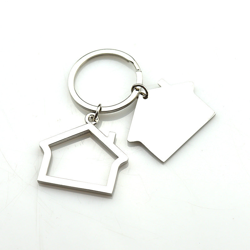 Creative Real Estate Opening Gift Double-sided Laser Sculpture House Keychain