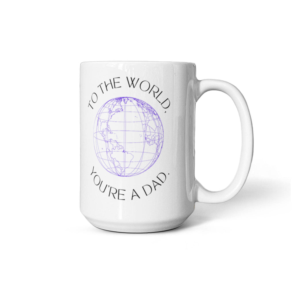 “My First Hero, My Whole World – Dad” Coffee Mug (personalize with photo)