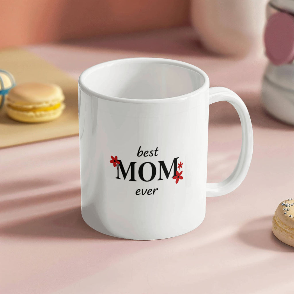 “Best Mom Ever” Floral Tribute Coffee Mug (personalize with children's names)