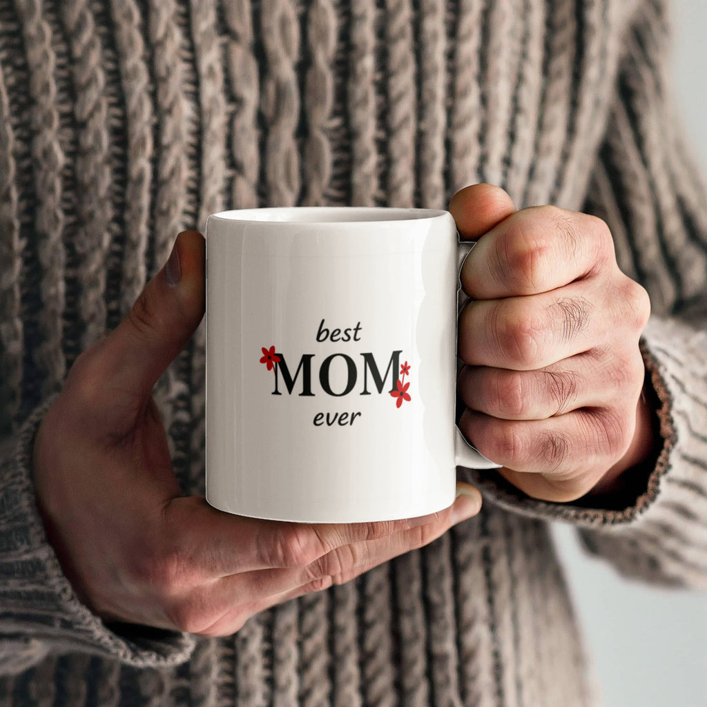 “Best Mom Ever” Floral Tribute Coffee Mug (personalize with children's names)