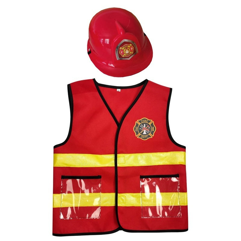 Children's Fire Fighter Vest 2-Piece Toy Set