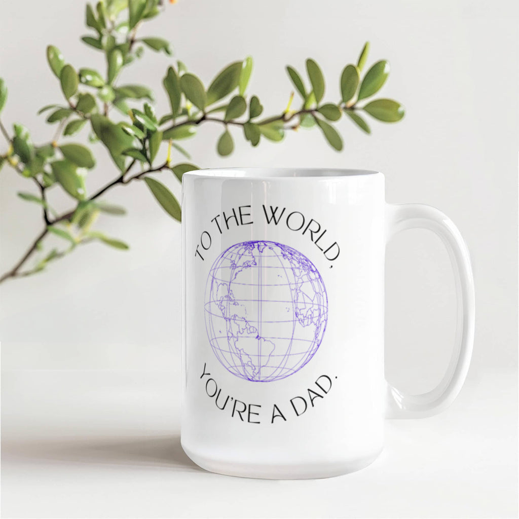 “My First Hero, My Whole World – Dad” Coffee Mug (personalize with photo)
