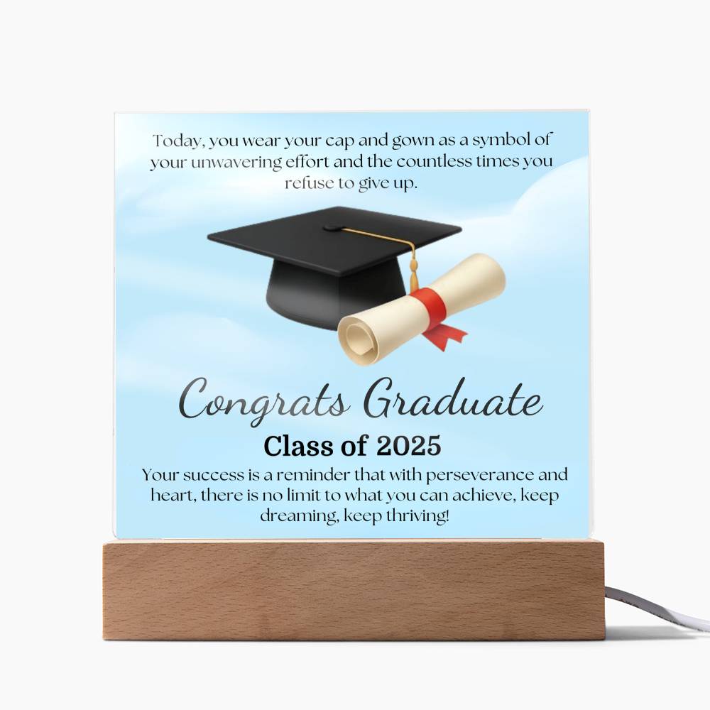 Sky's the Limit: Congrats Graduate-Printed Square Acrylic Plaque (personalize with year of graduation)