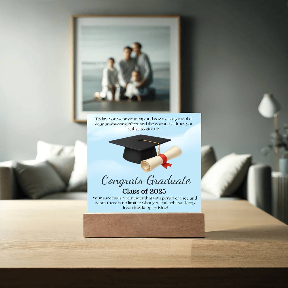 Sky's the Limit: Congrats Graduate-Printed Square Acrylic Plaque (personalize with year of graduation)