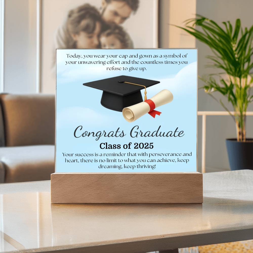 Sky's the Limit: Congrats Graduate-Printed Square Acrylic Plaque (personalize with year of graduation)